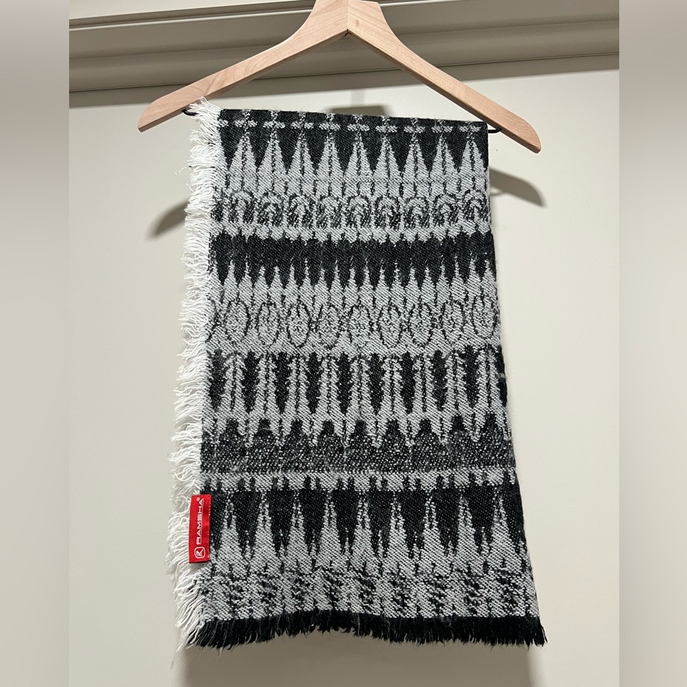 Black and White Patterned Scarf